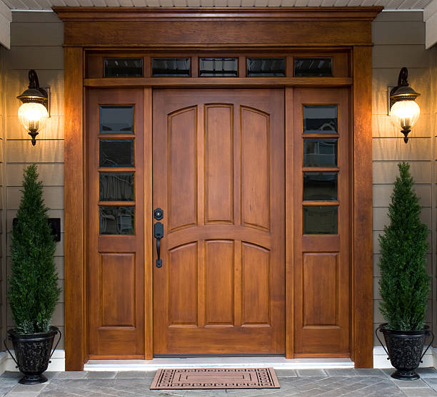 Custom solid hardwood entry door by GFC, Ghana