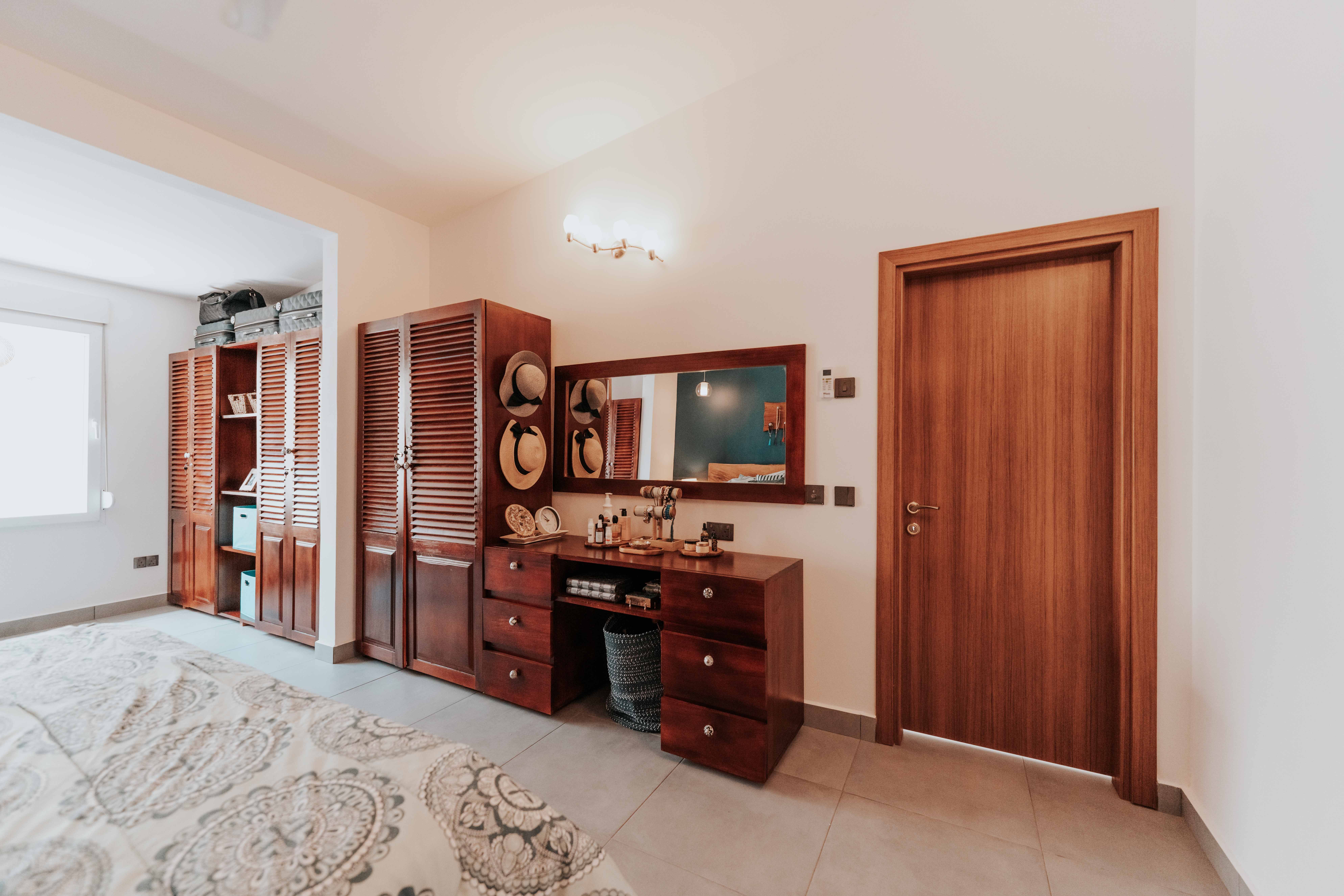 Bedroom hardwood door